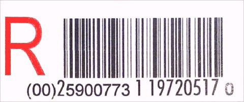 Registered mail barcode sticker in Poland - 2010